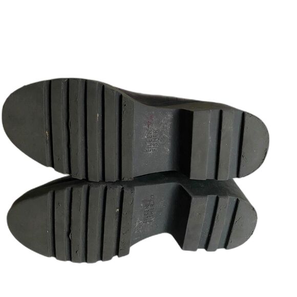 Eileen Fisher Black Kat Leather Wedge Ankle Bootie Pull-On Chelsea Style Sz 8 - Picture 5 of 12